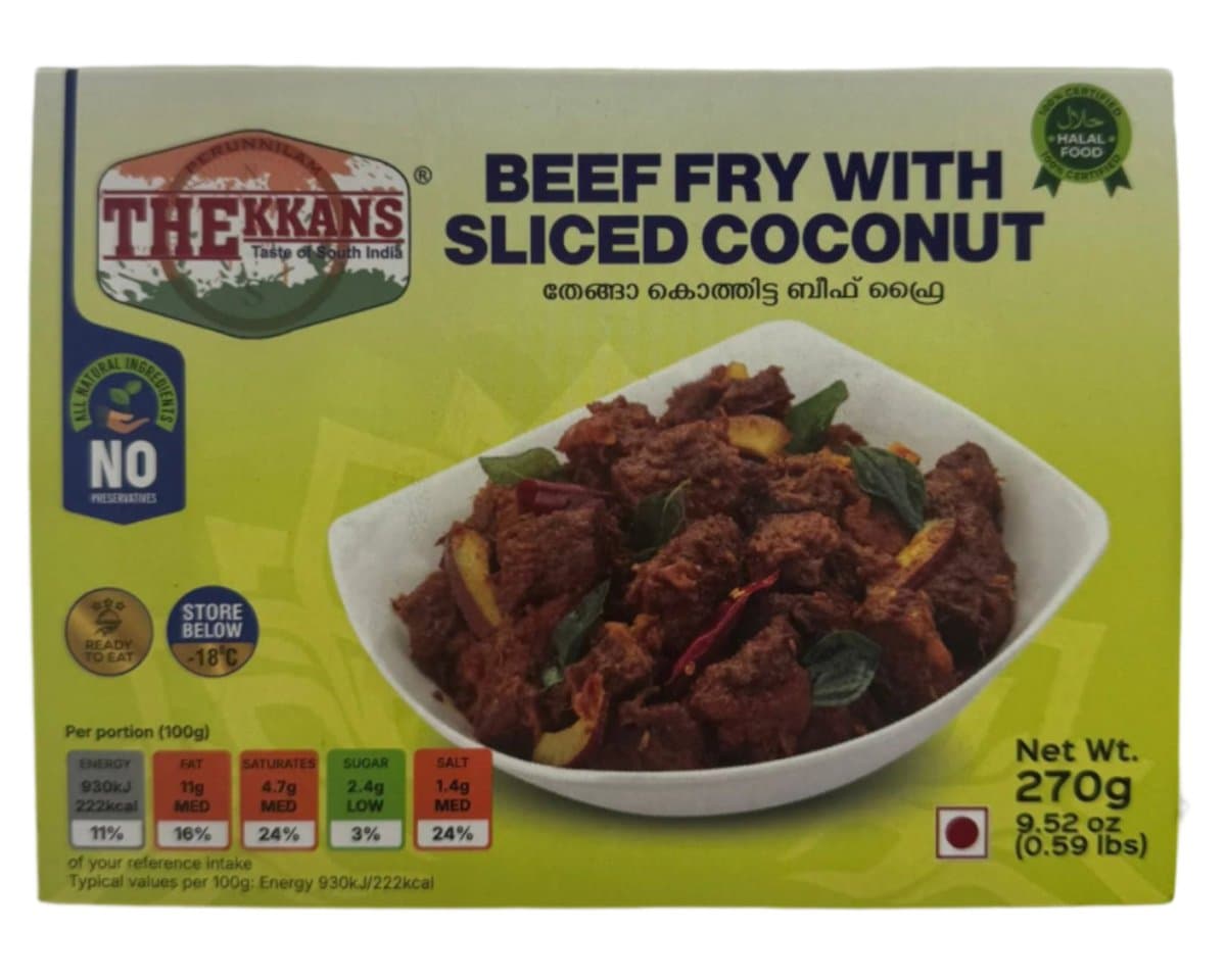 Thekkan's beef fry with sliced coconut